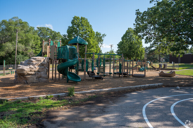 Oak Grove Elementary has a large playground with various structures.