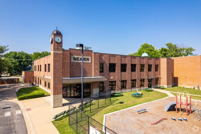 Weaver Elementary School's average attendance is around 230 students.