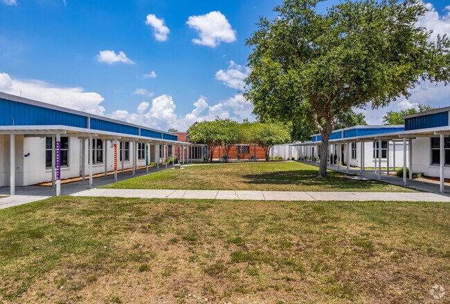 Richard L. Sanders school has nice courtyards students can relax in.