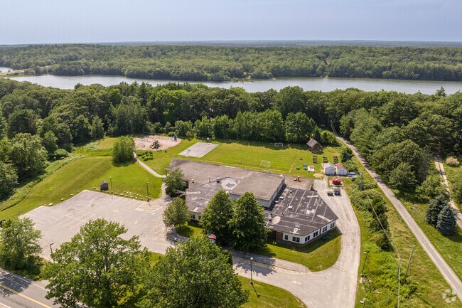 Aerial view of the West Bath School campus.