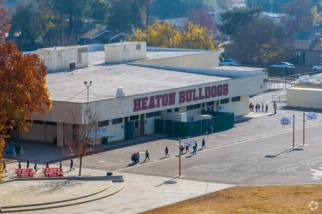 The basketball court at Heaton Elementary School in Fresno.