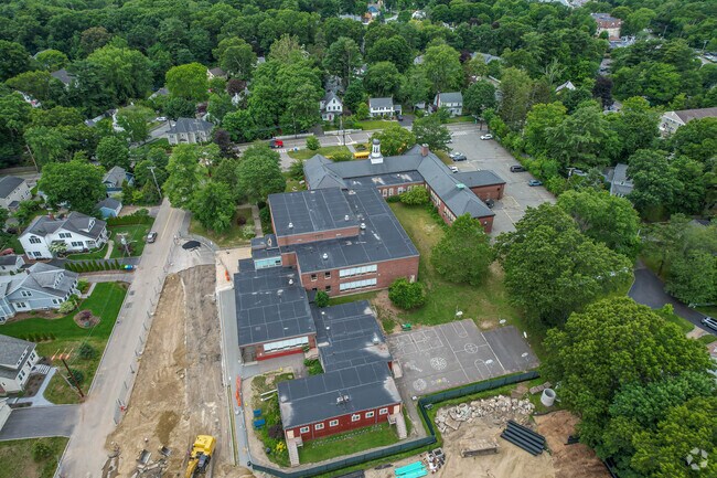 Overview of campus at John D. Hardy Elementary School in the Wellesley neighborhood.