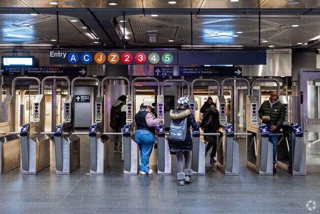 Fulton Street Station integrates 9 subway lines.