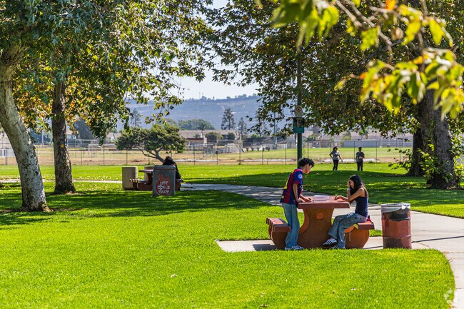 Nestor Park features picnic tables and a playground-- it's Nestor's go-to green space.