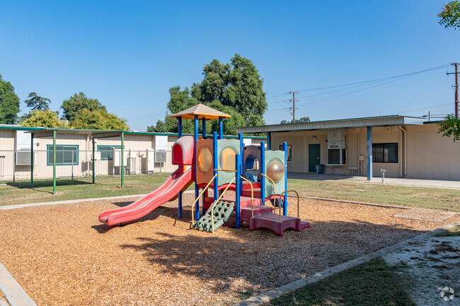 Clean play areas are available for students of Houston Elementary School in Visalia.