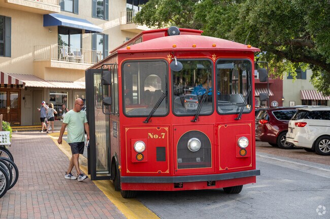 Grab a ride on the free trolley that takes you all around Sea Pines.