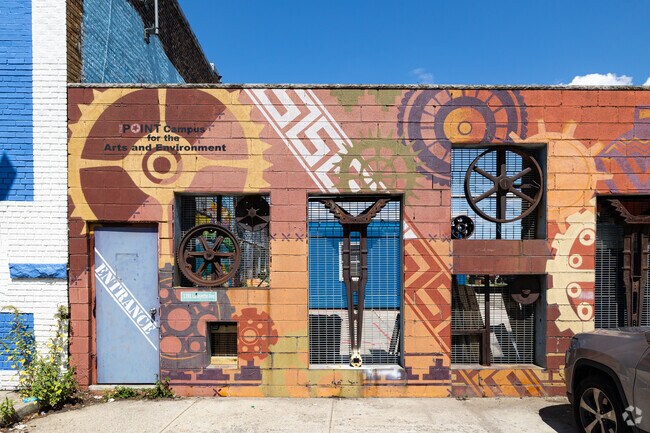 Public art is visible throughout Hunts Point in the Bronx.