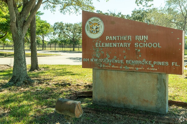Panther Run Elementary School Signage at the Entrance