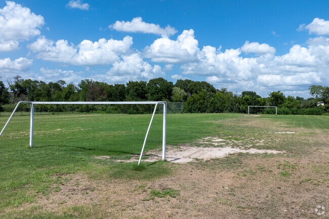 Experience the thrill of soccer matches at Anson Jones Elementary School's dynamic sports field.