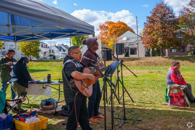 Jam with the band at the farmers market in the South Common.