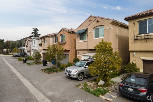 Modern two-story tract homes in Pacoima have minimal yard space for easy maintenance.