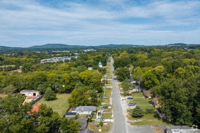 Most of the Lincoln Mill District neighborhood streets are lined with old hardwood trees.
