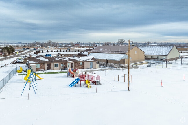 The playground at Elmwood Baptist Academy in Brighton, Colorado.