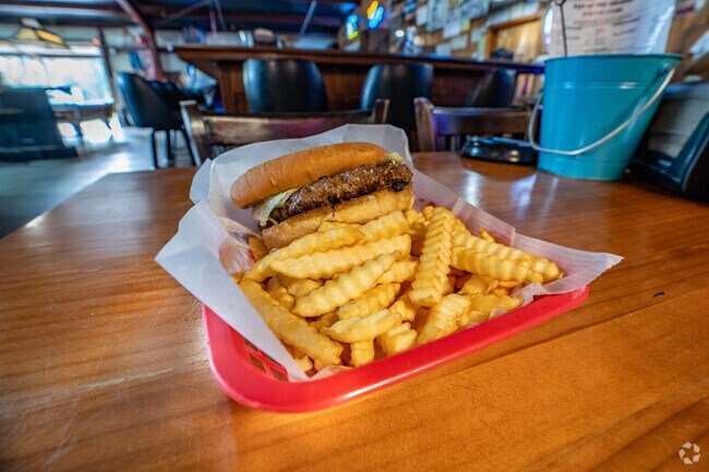 Fresh burgers are a highlight at West of the Brazos in Damon.