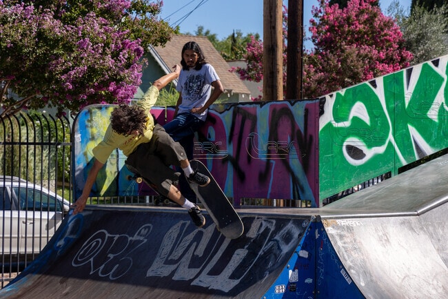 Skaters show off tricks at Marsh Skate Park in Elysian Valley.