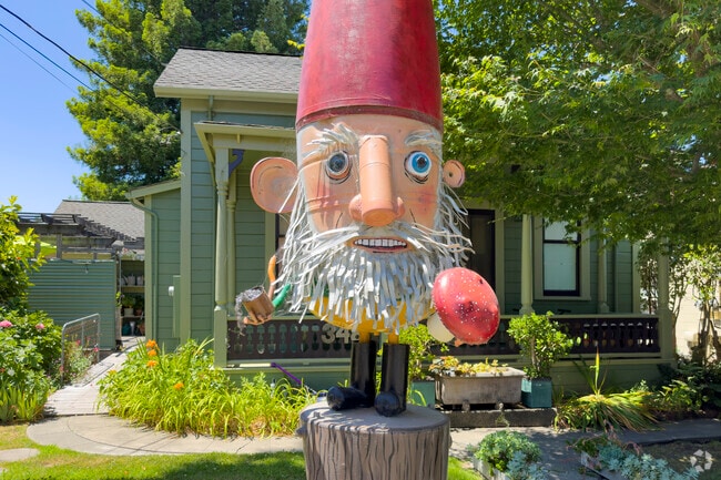 Artist Patrick Amiot in Sebastopol, California is a local hero with all his art pieces.