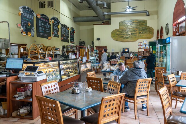 Customers at Olde World Bakery in Eastampton can either eat in or take out.
