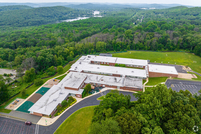 Aerial view of Lakeview Elementary School campus.