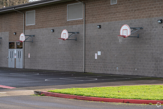 Cal Young Middle School has basketball courts for students to play on in Eugene, Oregon.