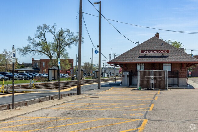 Woodstock train station is a great place to hop on a quick train to Chicago.