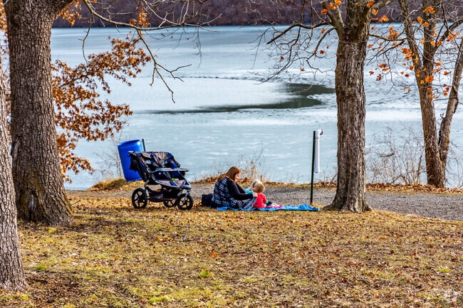 Wyandotte County Lake is a great place for a family picnic.