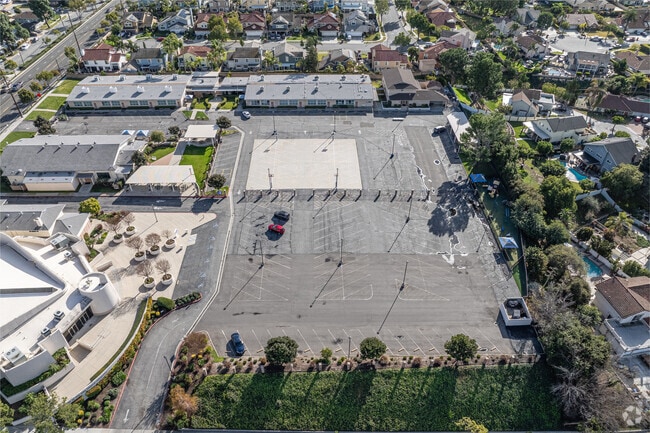 The parking lot and play area at Beatitudes Of Our Lord Elementary School in La Mirada