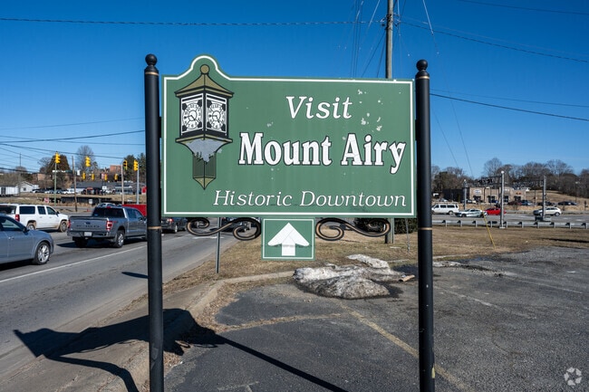 The downtown Mount Airy sign welcomes new visitors.