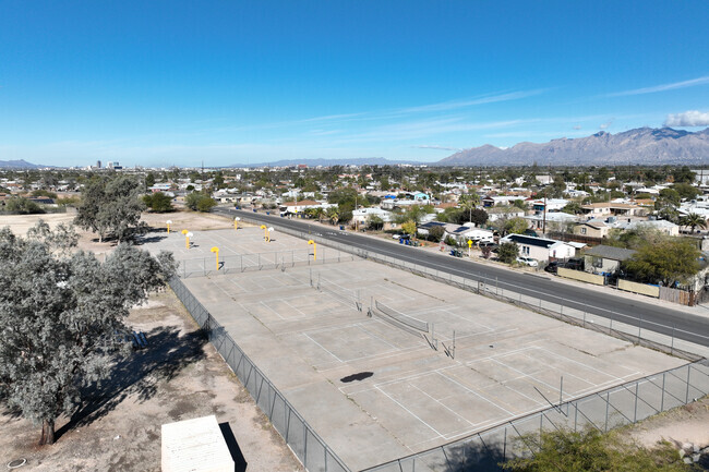 Utterback Middle School has an extremely large sports courts area.