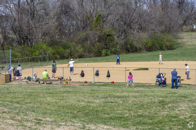 On weekends kids play baseball at Brookside Park in Hollins.