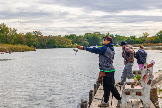 Enjoy a day out fishing with friends at Newport Cove in Grayslake, IL.