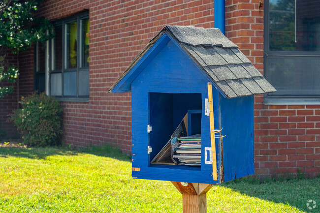 Students can find new books at the little free library at Fairview Elementary School.