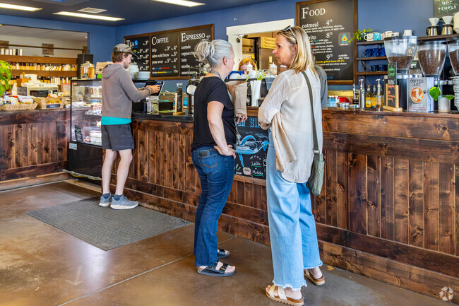 Golden Ridge residents gather at Bean Fosters, a cozy coffee shop that also sells used books.