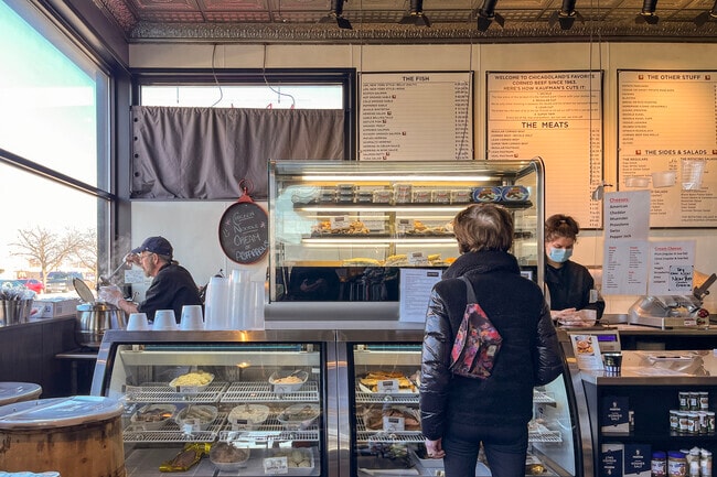 Kauffmans Deli is a longstanding Skokie institution for cured meats, bagels, and sandwiches.