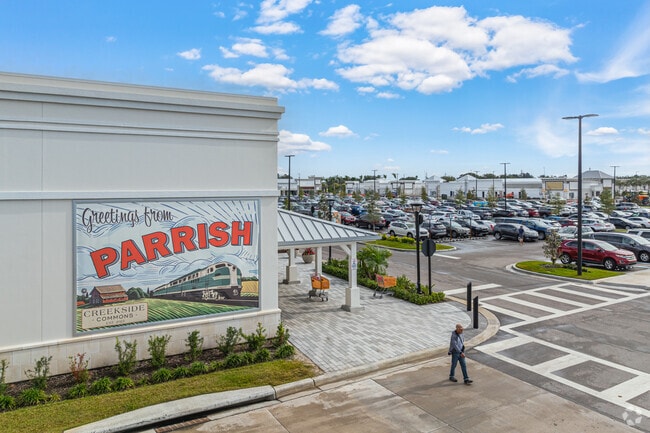 Creekside Commons is a large shopping center in Parrish and features stores like Home Goods.