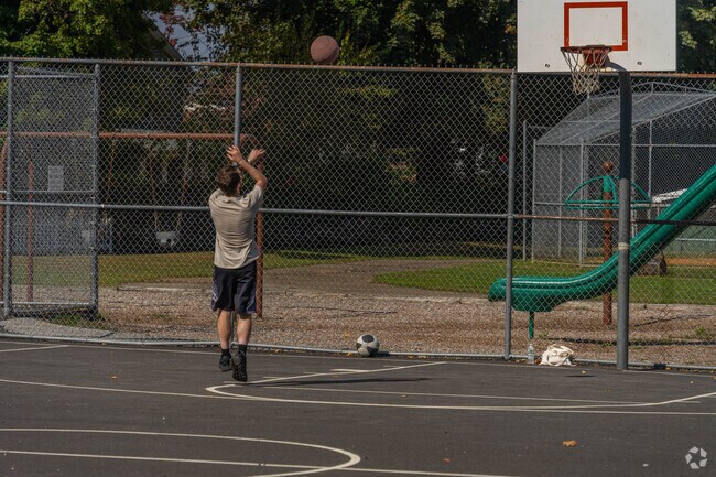 Residents can shoot some hoops at the basketball courts in Municipal Park in Ogdensburg.