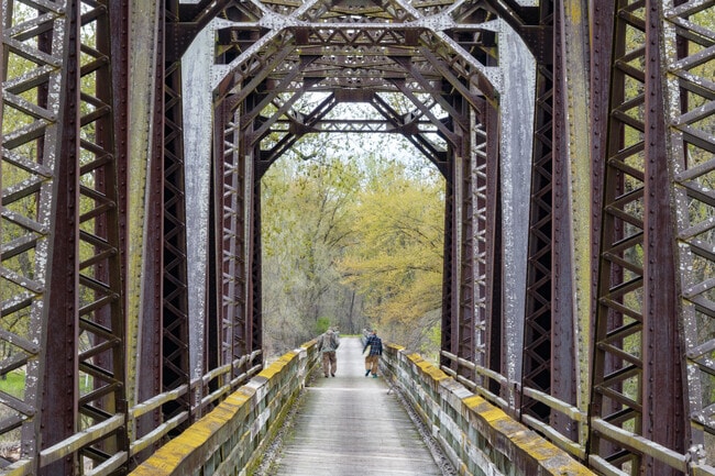 Great River State Trail crosses historic bridges near Brice Prairie.