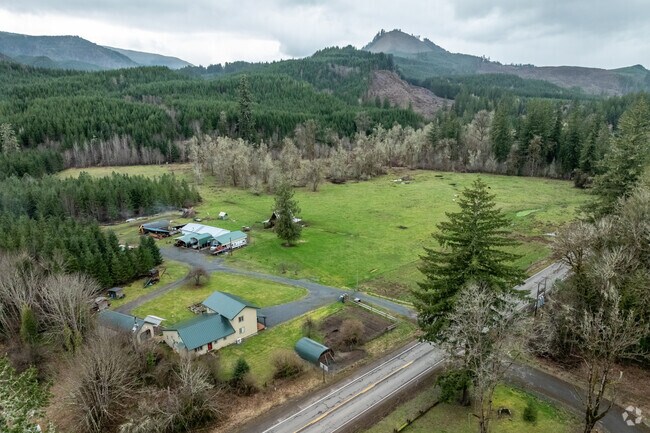 Acres of farmland carved out between the dense trees are favorite homes of residents of Cascadia.
