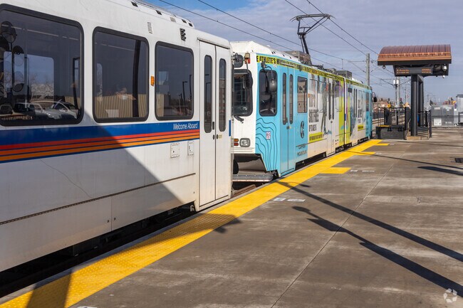 Getting to Downtown Denver on the light rail is a snap from Expo Park.