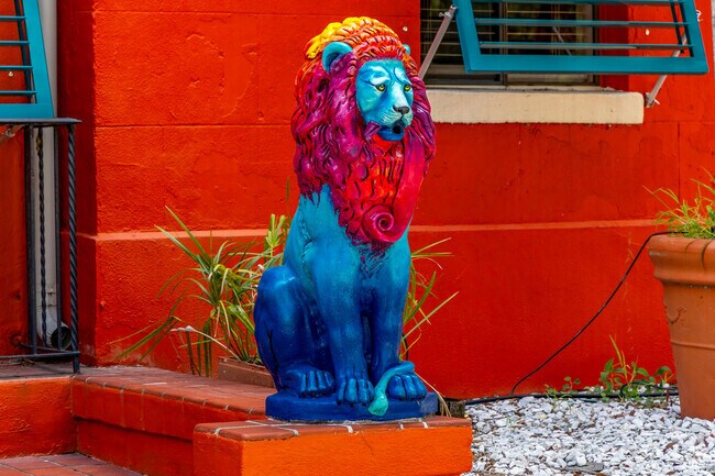 Some homes in Whitfield neighborhood are very vibrant with color & art work.
