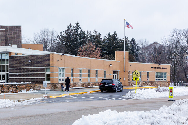 Winfield Central School entrance is located along Park St.