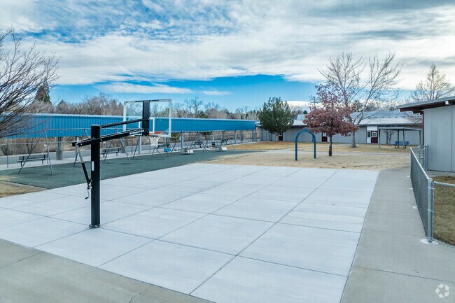 A small basketball court at Marvin Picollo School.