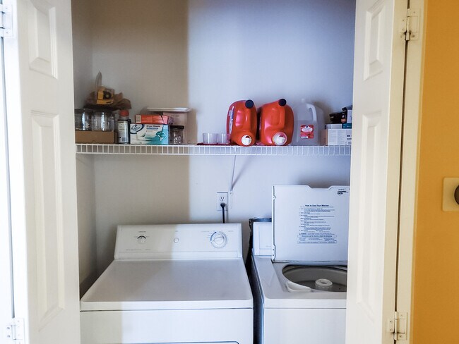 Laundry in hall closet