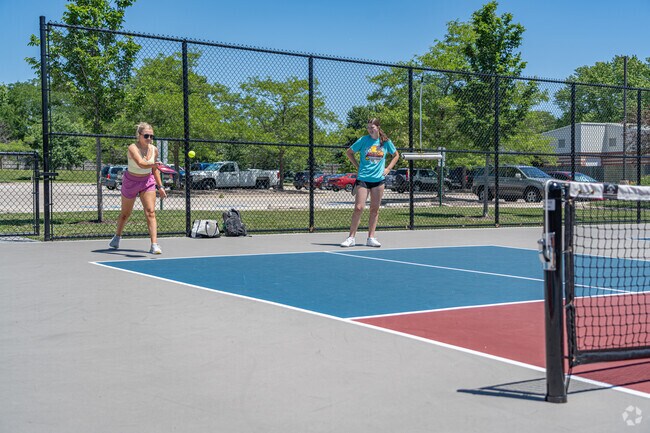 Clow Creek residents can enjoy a game of pickup pickleball at Frontier Park.