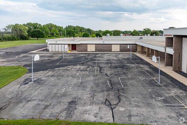 Basketball courts are available to the students of Racine's Jones Elementary School.