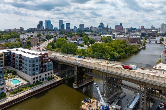 The Holton Street bridge connects Brewers Hill to the rest of the city.