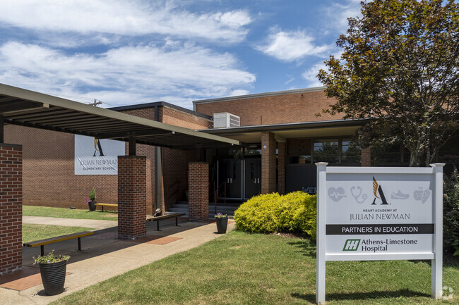 Entrance to Julian Newman Elementary School in Athens Alabama.