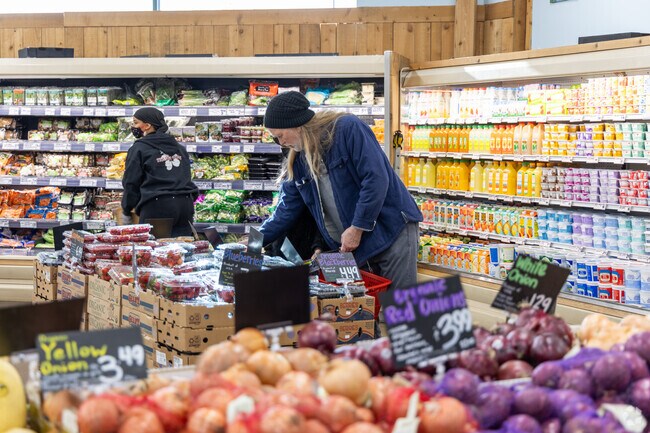 Residents of Watergate in Emeryville grab groceries at Trader Joe's.