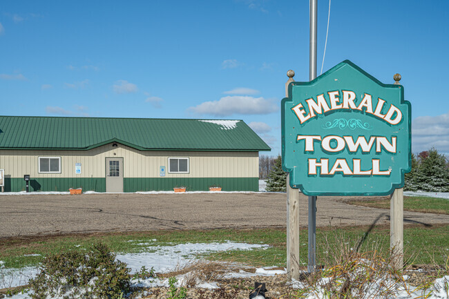 The Emerald Town Hall is located on County Road G.