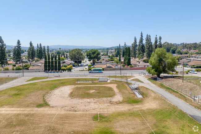 Baseball fields at the Hollingworth Elementary School in West Covina, Ca.