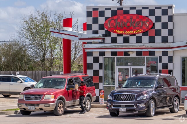 Checkers, a chain fast-food restaurant, is a popular lunchtime stop in Prairie View.